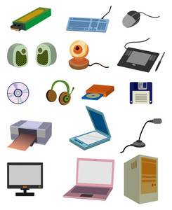 可自由编辑的电子设备隔离矢量图标集